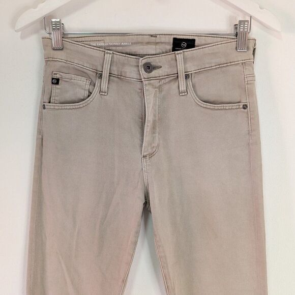 AG Adriano Goldschmied Beige The Farrah Skinny Ankle Pant - Picture 4 of 8